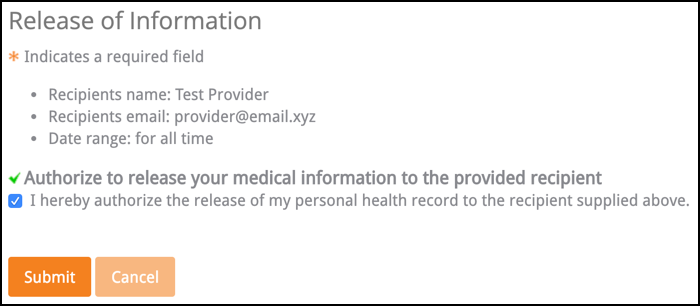 send medical record release of information