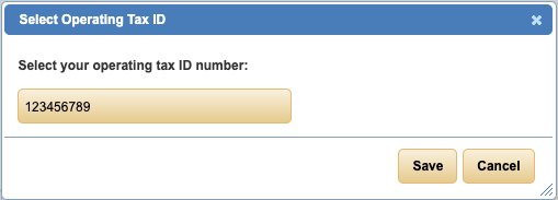 select operating tax ID