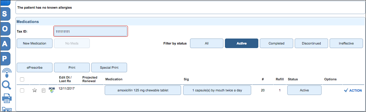 prescribe meds tax ID