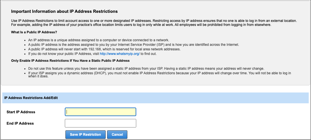 save IP restriction