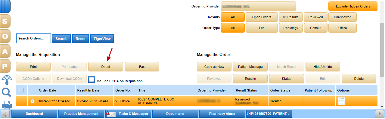 orders direct message