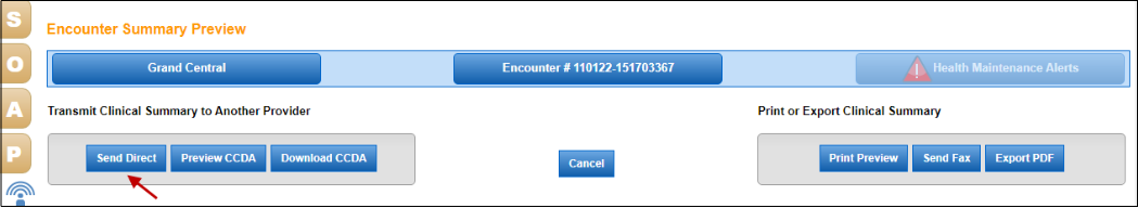 direct message clinical summary
