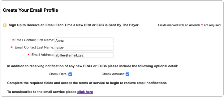 ERA Dashboard email signup