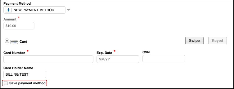 instamed enter payment method