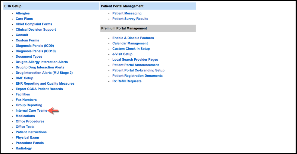 internal care teams navigation