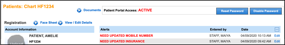 chart messages alert note