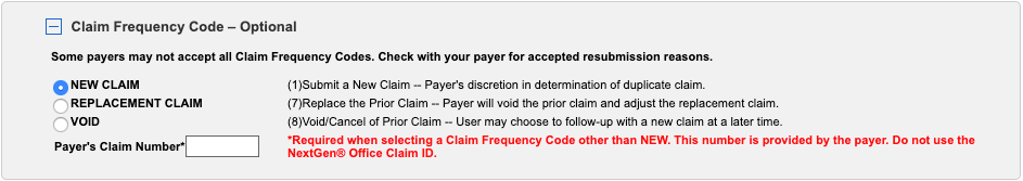 claim frequency code