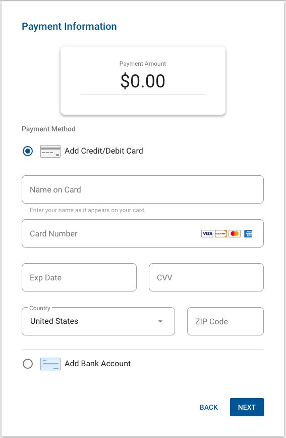 instamed guest pay payment information