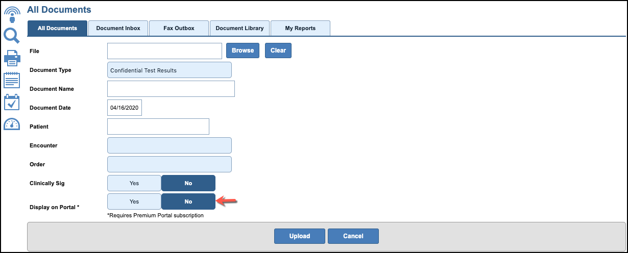 portal private single file upload
