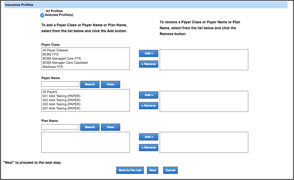 fee schedule insurance