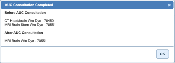 AUC consultation completed