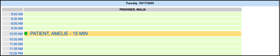 appt search evisit scheduled