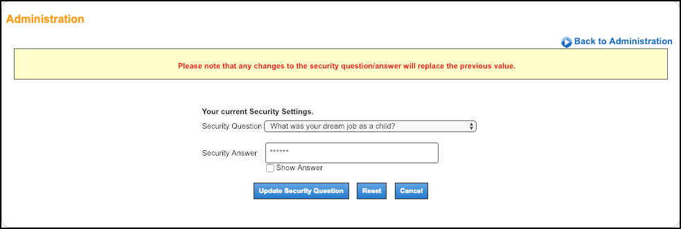 security question