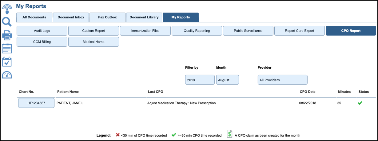 my reports CPO report